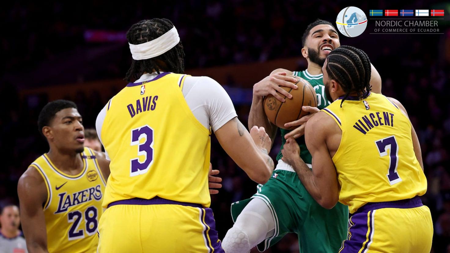 Los Lakers dominan a los fatigados Celtics en un emocionante partido